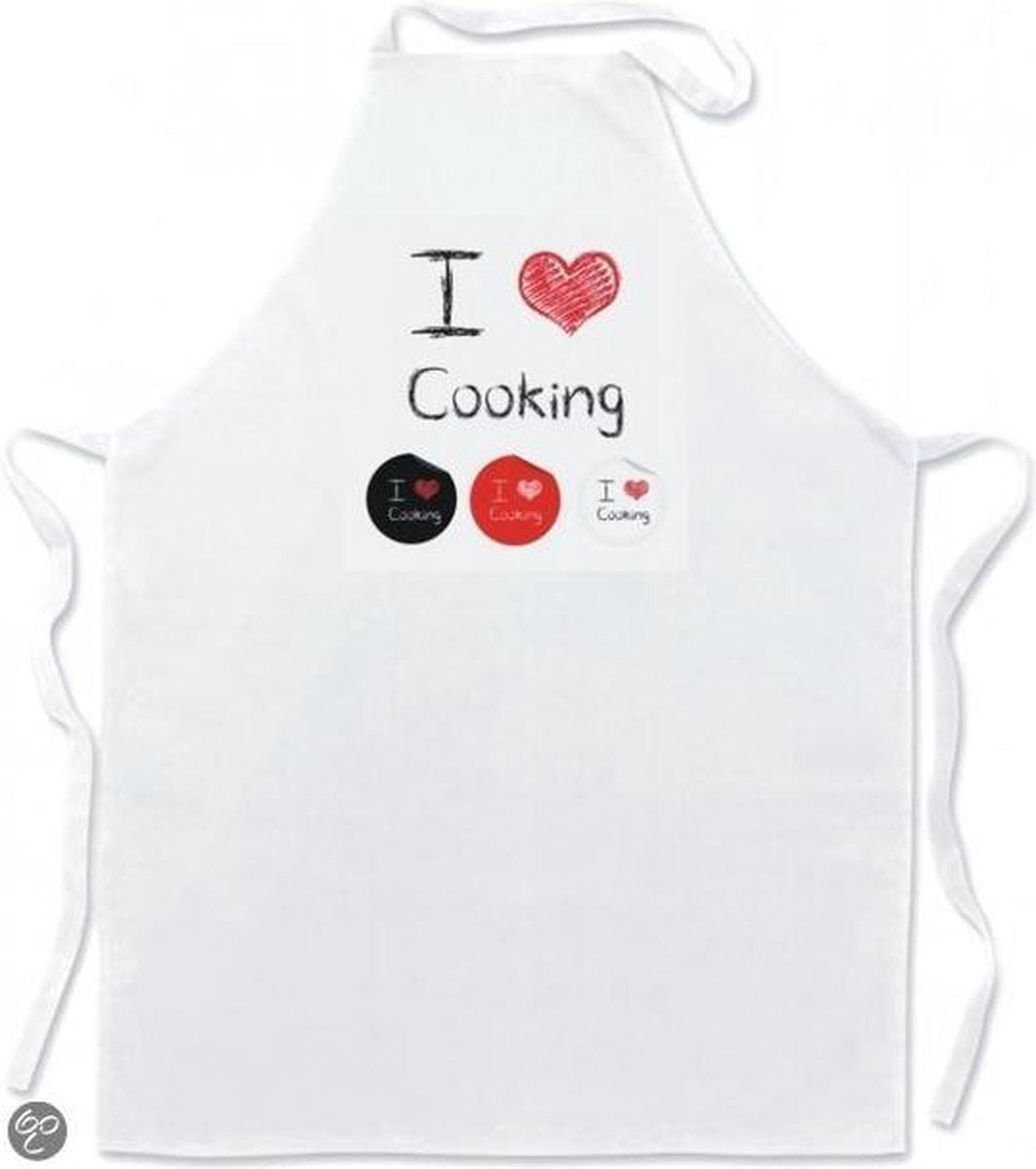 Mijncadeautje Schort Leuke keukenschort I love cooking