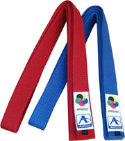 Karateband voor kumite (competitie) Arawaza | rood & blauw - Product Kleur: Blauw / Product Maat: 330