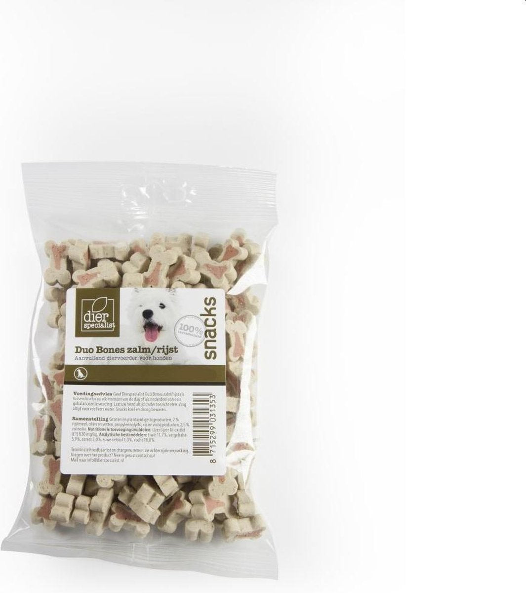 Dierspecialist duo bones zalm/rijst - 500 gram - 3 stuks