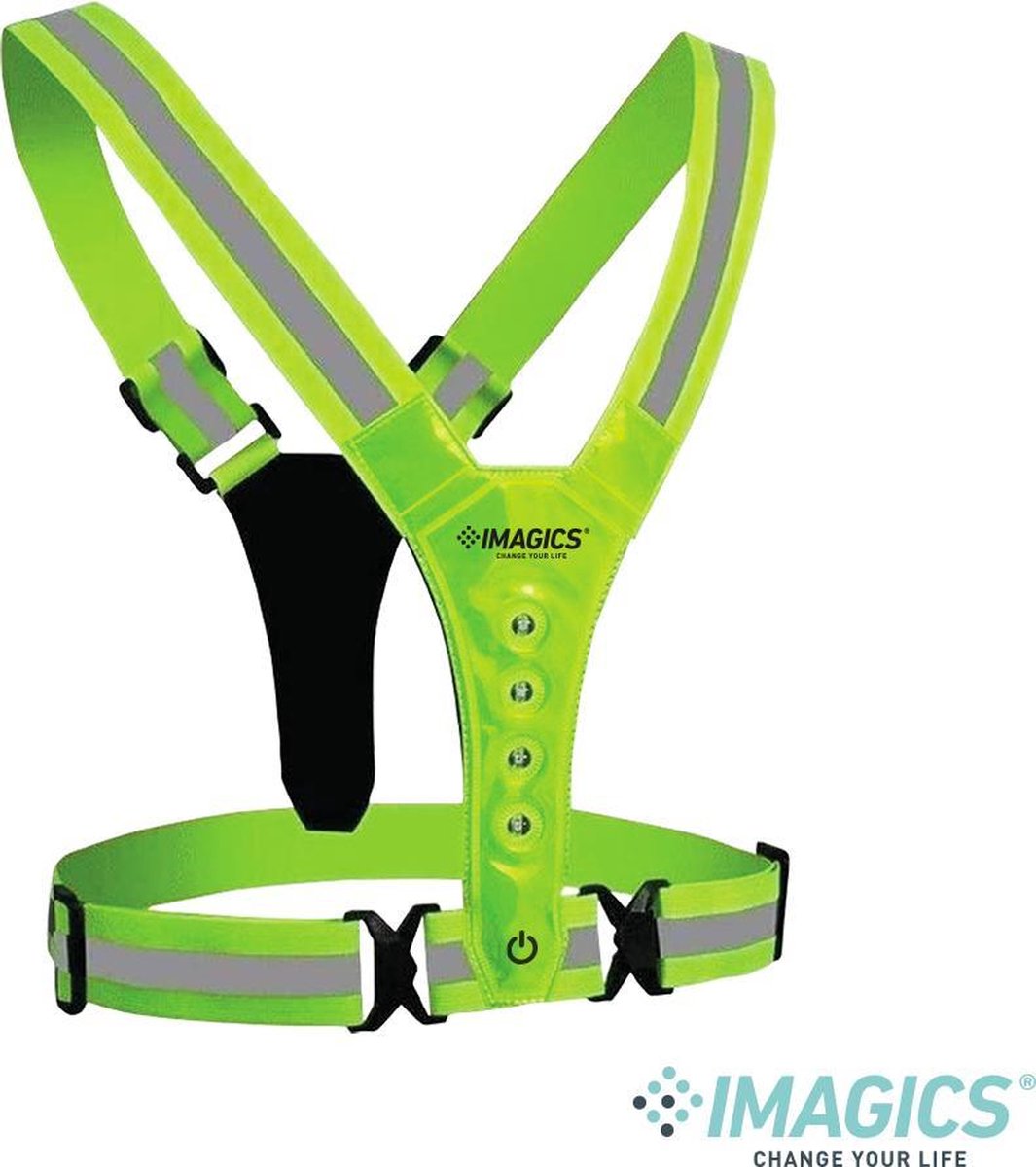 IMAGICS® Reflecterend Hardloopvest Met LED Verlichting | Verlichting Voor Hardlopen Of Wandelen | Safety Vest | Geel
