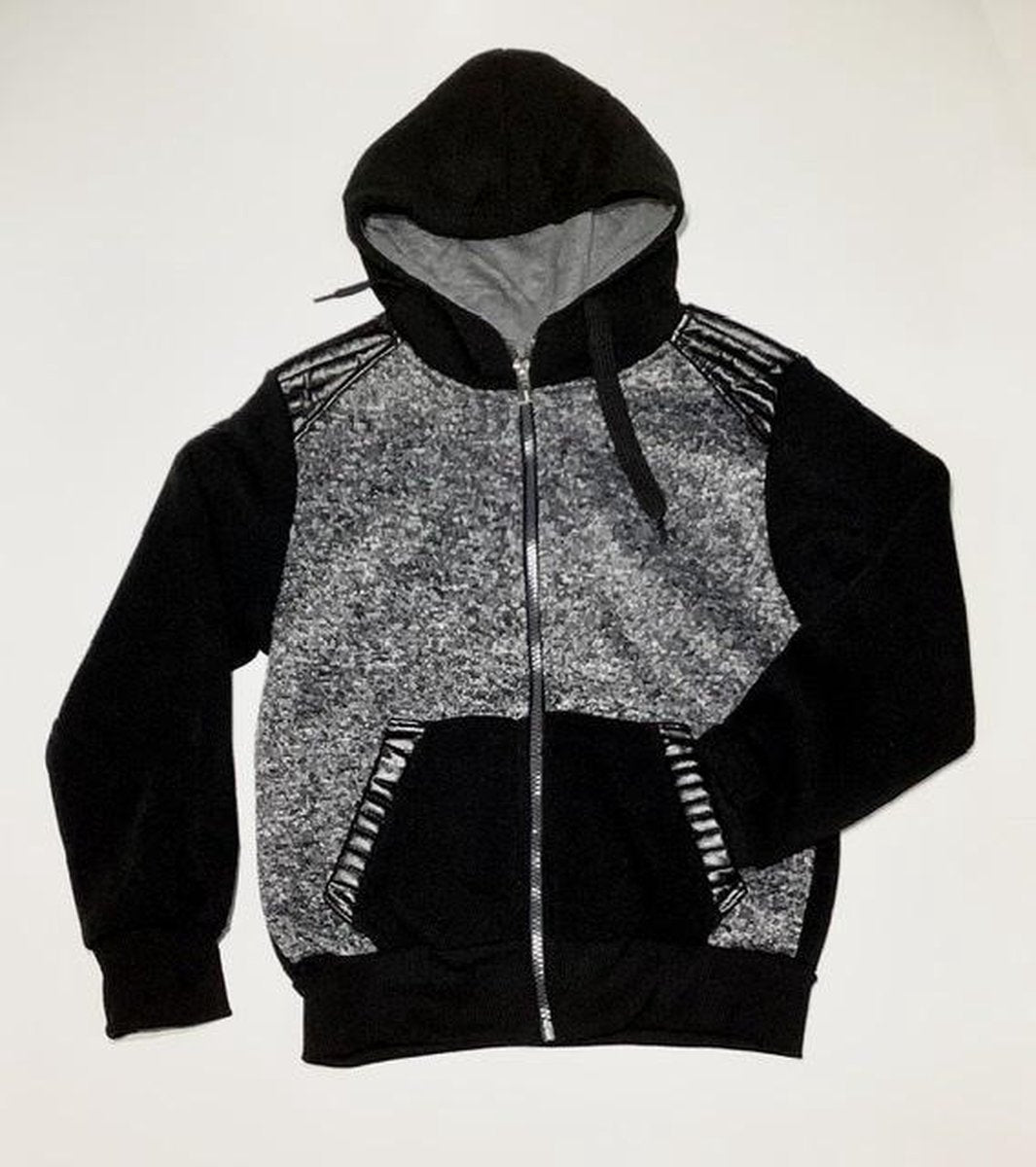 S&C vest - met imitatieleren accenten - zwart - maat 122