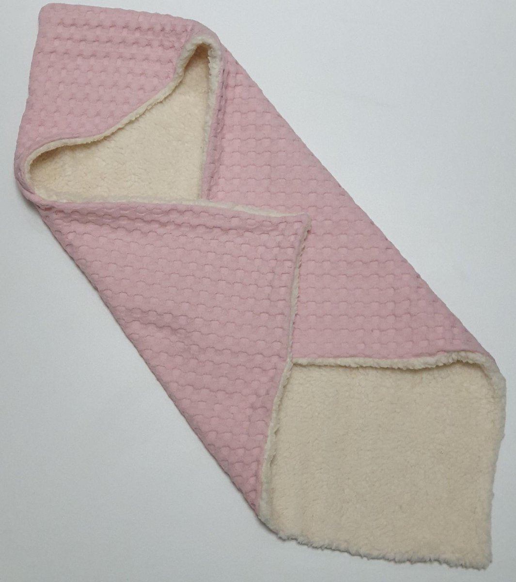 RiFresh - zachte badcape van roze wafelstof en teddy stof