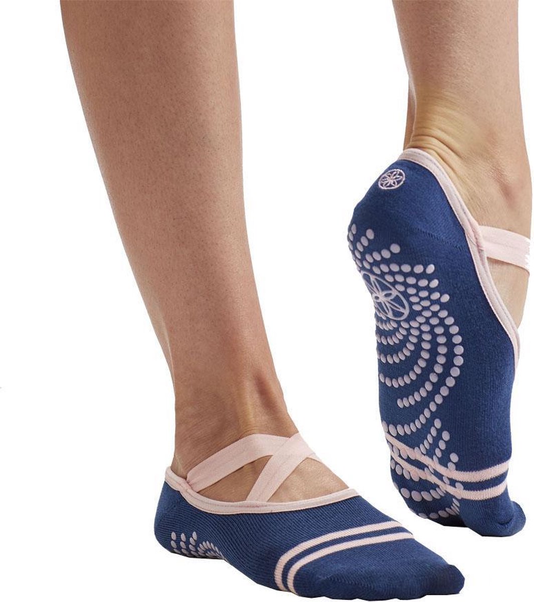 Gaiam Grippy Barre Socks Sportsokken Dames - Blauw; Roze - Maat 36-40