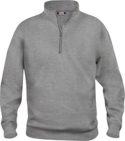 Clique Basic halfzip Grijs Melange maat L