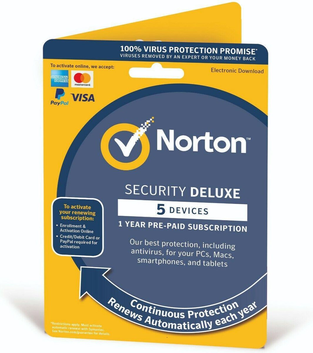 Norton Security Deluxe - 5 Apparaten - 1 Jaar - Beveiligingssoftware - DE