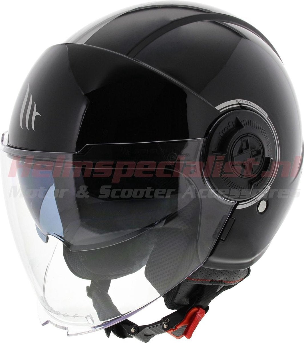 MT Jethelm Viale SV glans zwart XS motorhelm scooterhelm