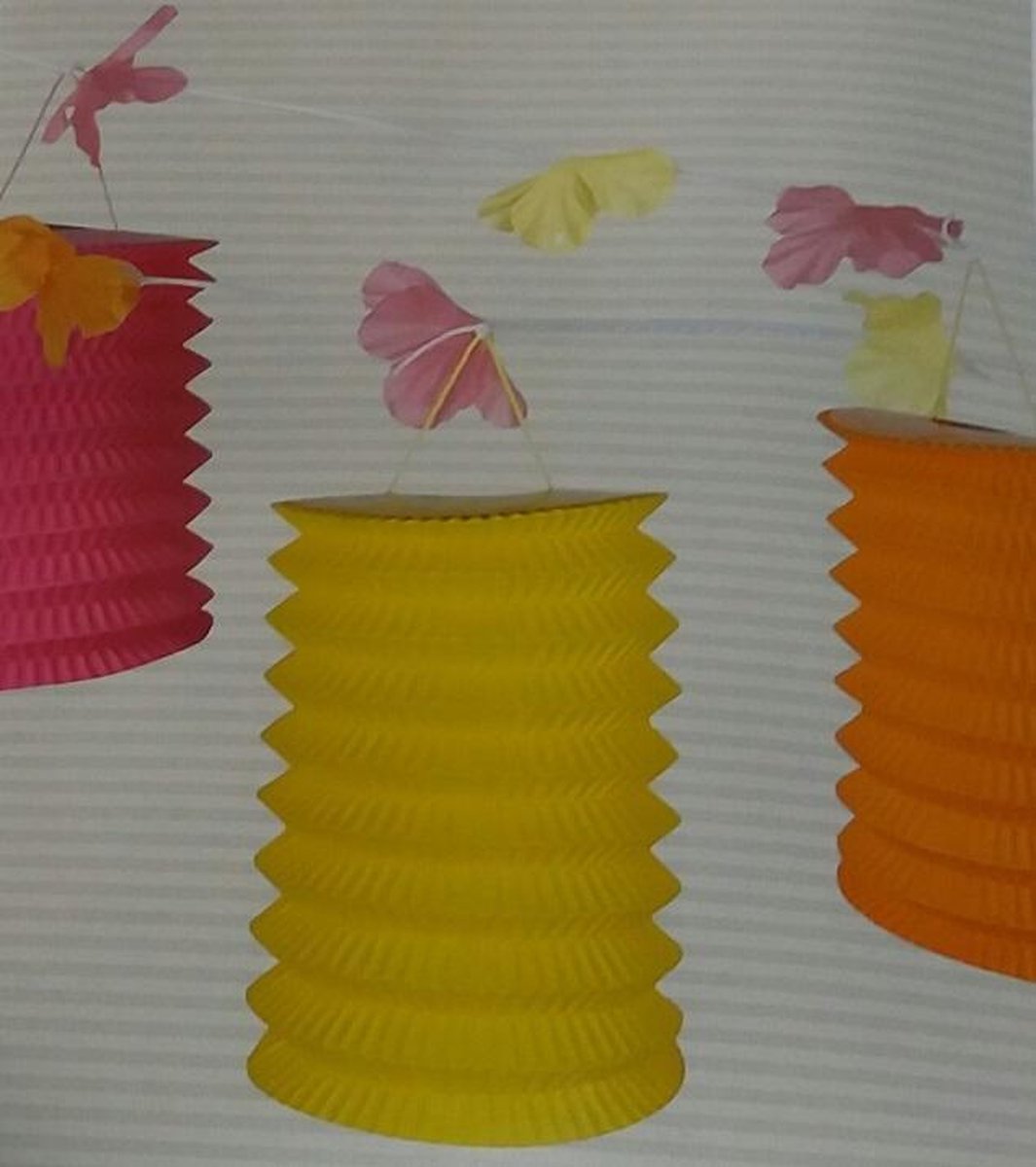 lampion slinger met bloemen - lantaarn guirlande - 350 cm
