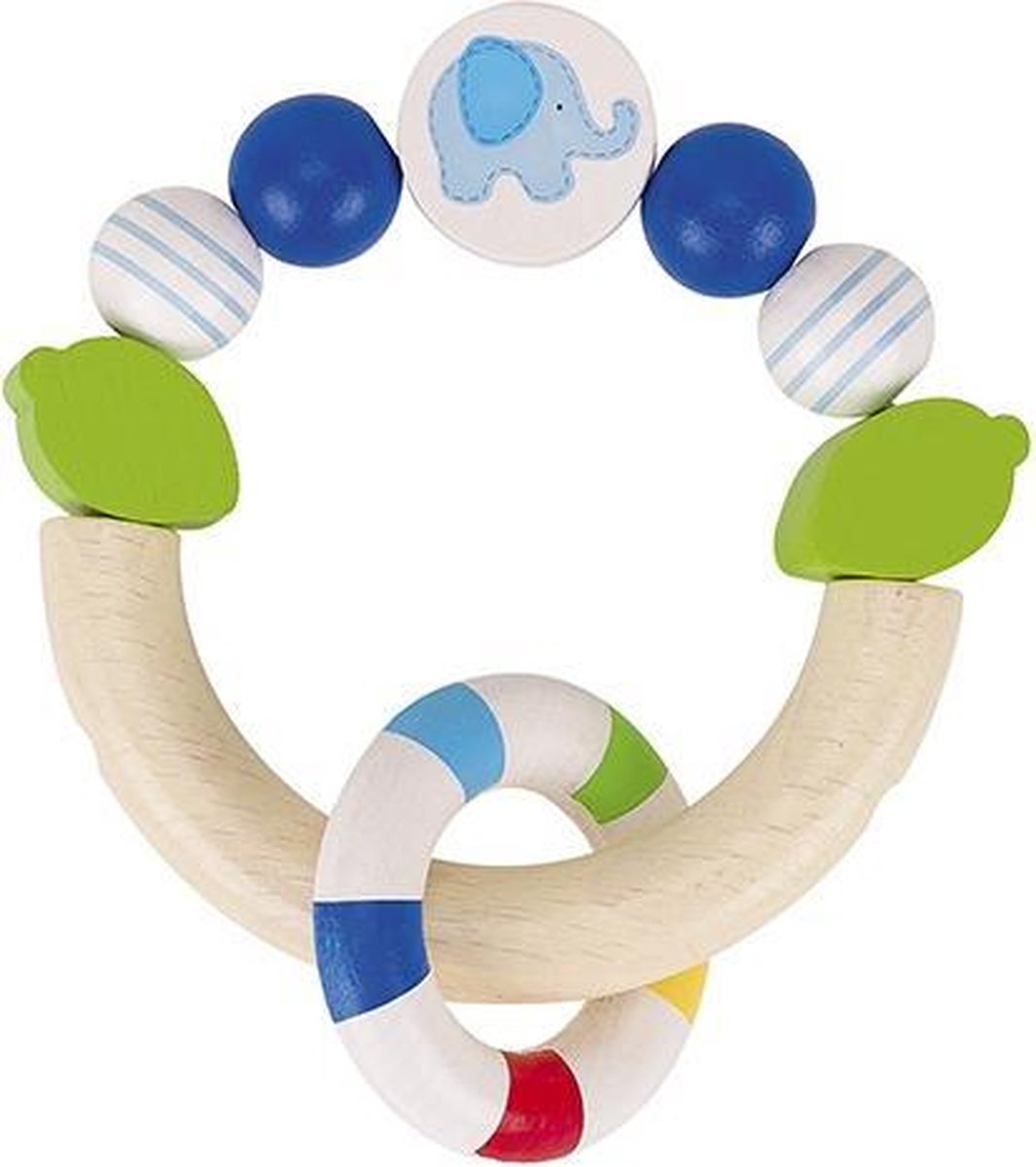 Heimess Houten Bijtring Olifant Blauw 9 Cm