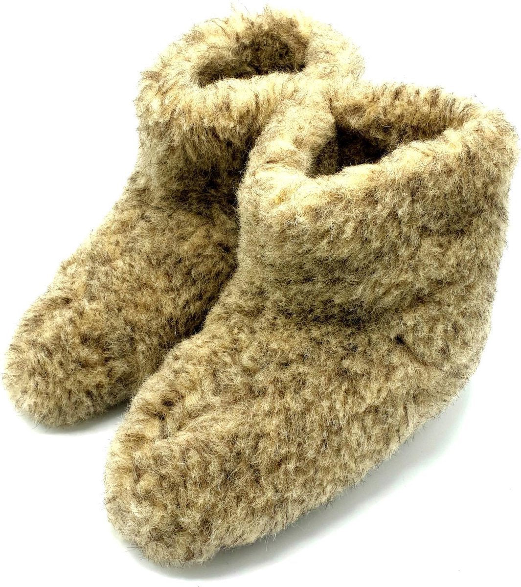 wollen sloffen 100% wol pantoffels -grijs hoog model- maat 43