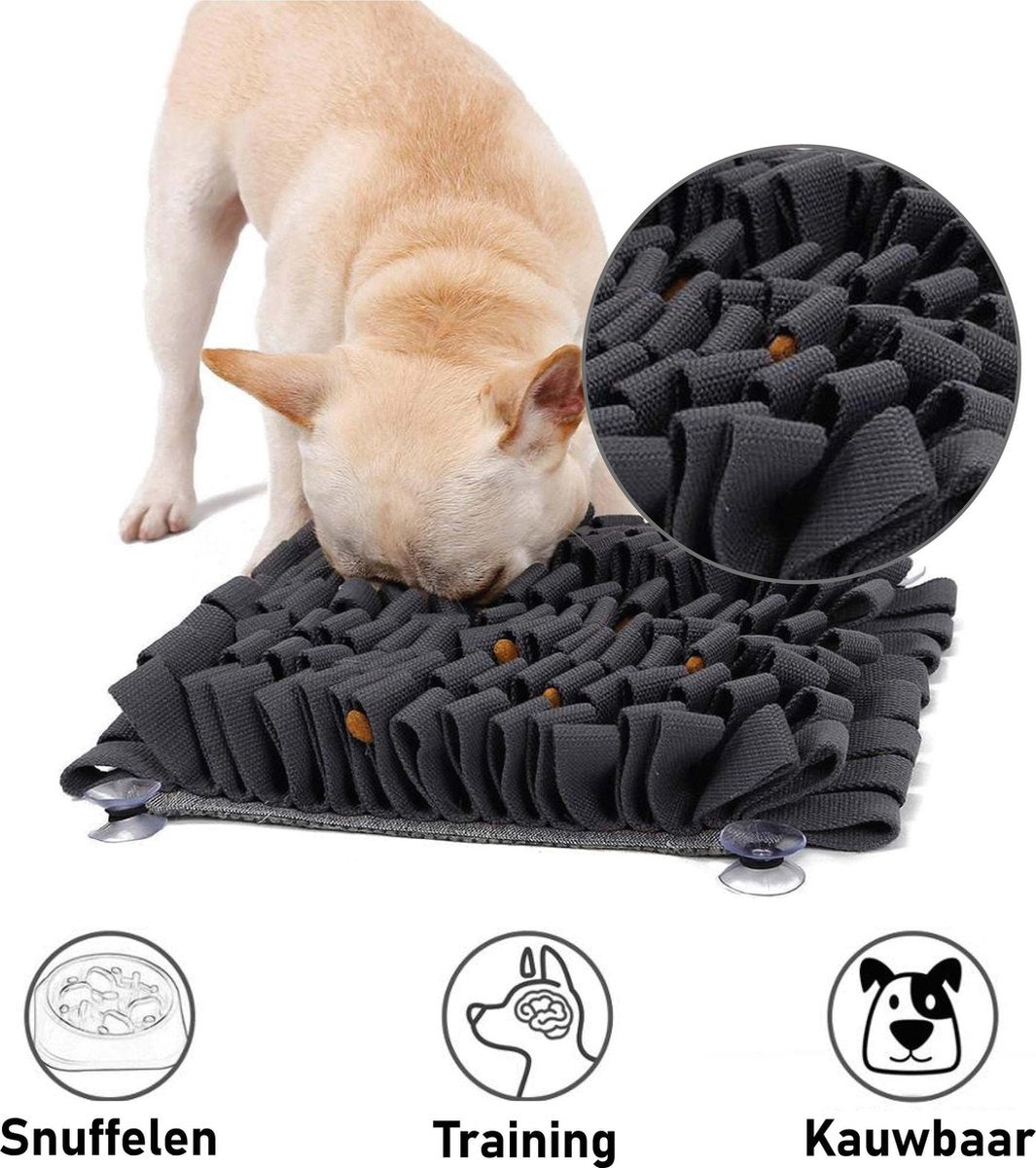 Snuffelmat Hond Kat Honden Speelgoed Puppy Speelgoed Katten Speeltjes - Snuffelmatten Voor Honden en Katten intelligentie - Hersenwerk - Speelmat - Konijnen - Training - Speeltjes - Trainingsmat - Anti-Schrok - Snuffelkleed - Grijs Met Zuignapjes