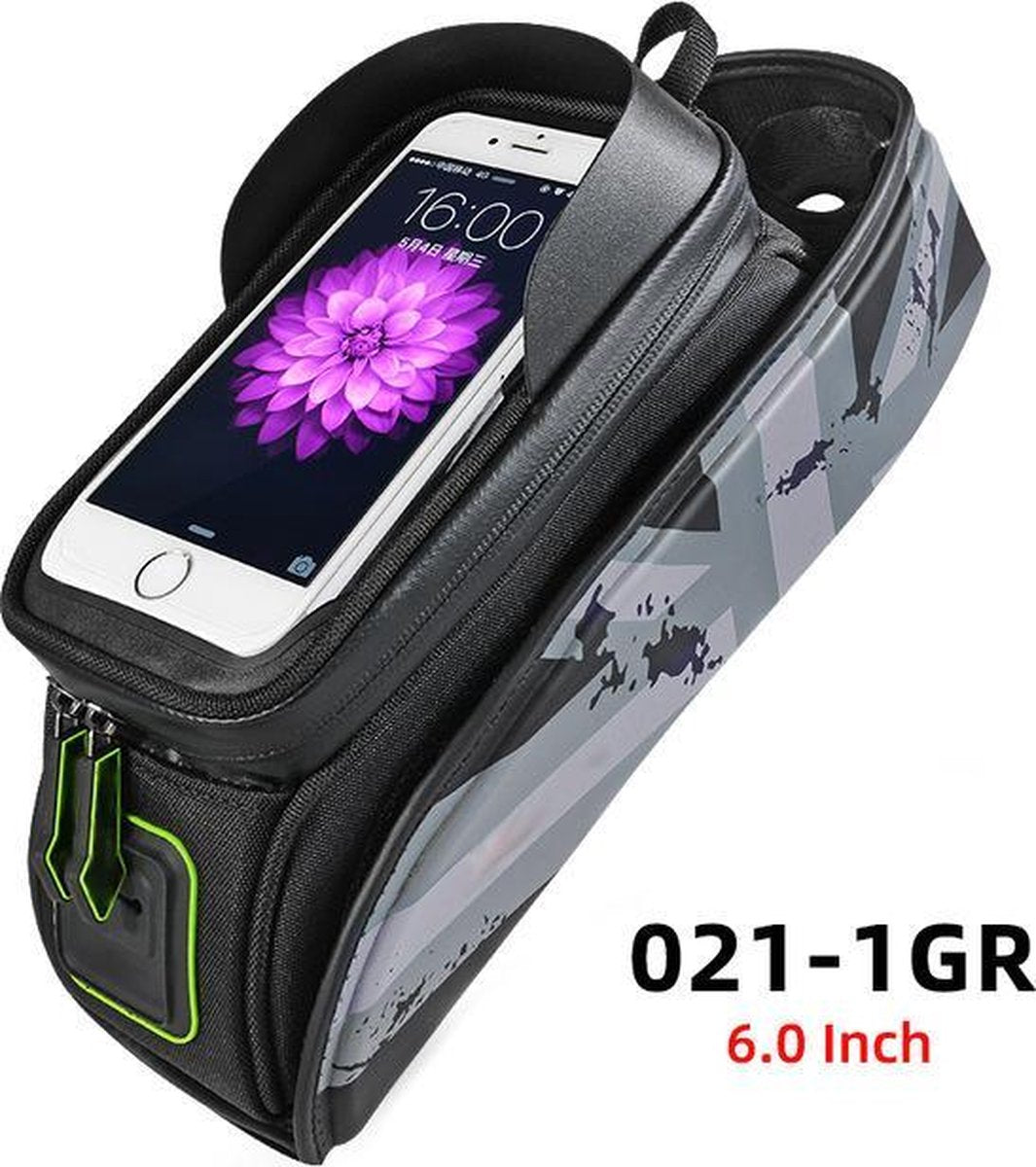 Baymate Hieronder 6.5 "Telefoon Fietstassen Waterdichte 1.7L Bovenbuis Stuurtas Grote Capaciteit Touchscreen Fiets Telefoon Tas Gray