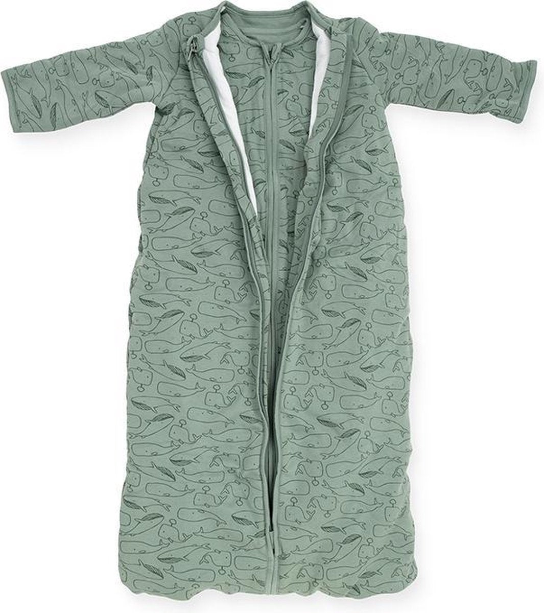 Jollein Baby Slaapzak 4-seizoenen 70cm - Whales - Ash Green