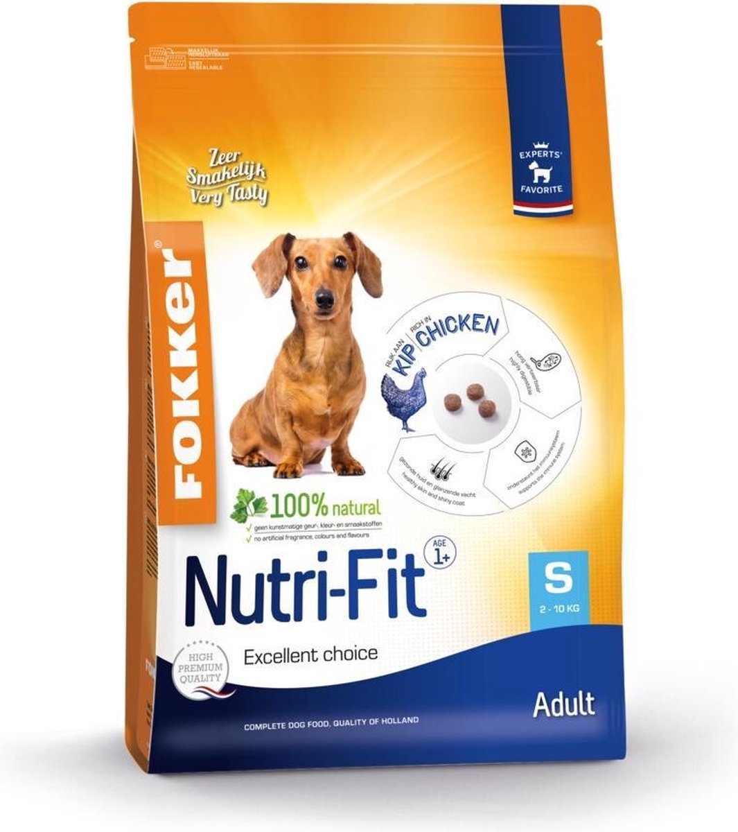 3x Fokker Hondenvoer Nutri-Fit S 2