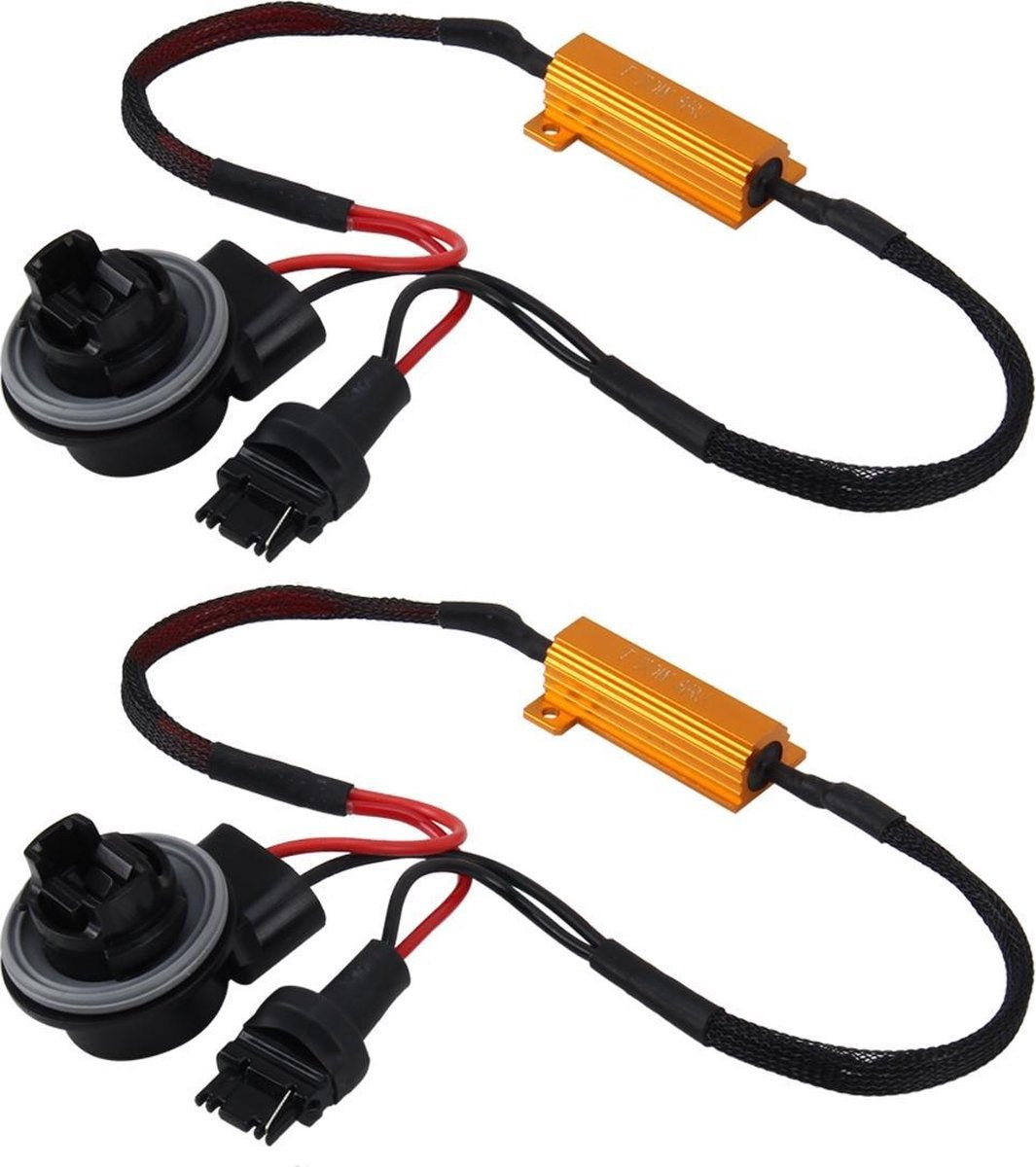 2 STKS 3156 Auto Canbus Error Canceller Decoder Belastingweerstand LED 50 W 8 Ohm Geen knipperende Decoder Hittebestendigheid Aluminium behuizing Koellichaam High Power Metaal Shell Weerstand