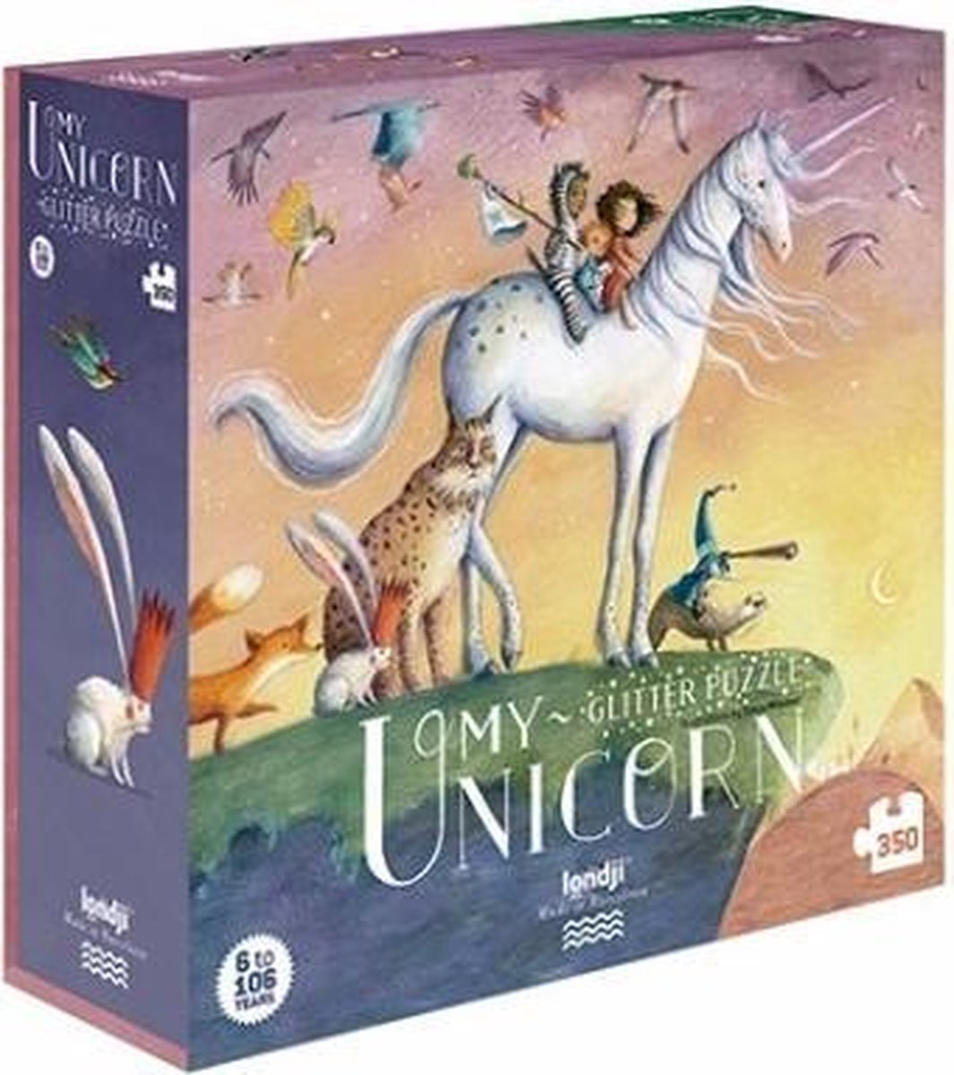 Kinderpuzzel unicorn eenhoorn glitter puzzel 6+ jaar - Londji