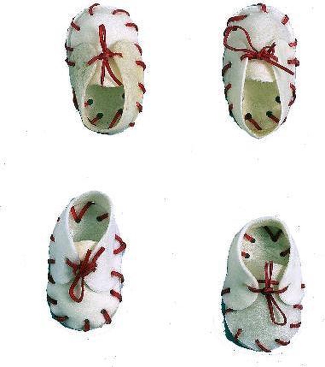 Antos schoen wit met strik - 2 inch 5 cm - 50 stuks