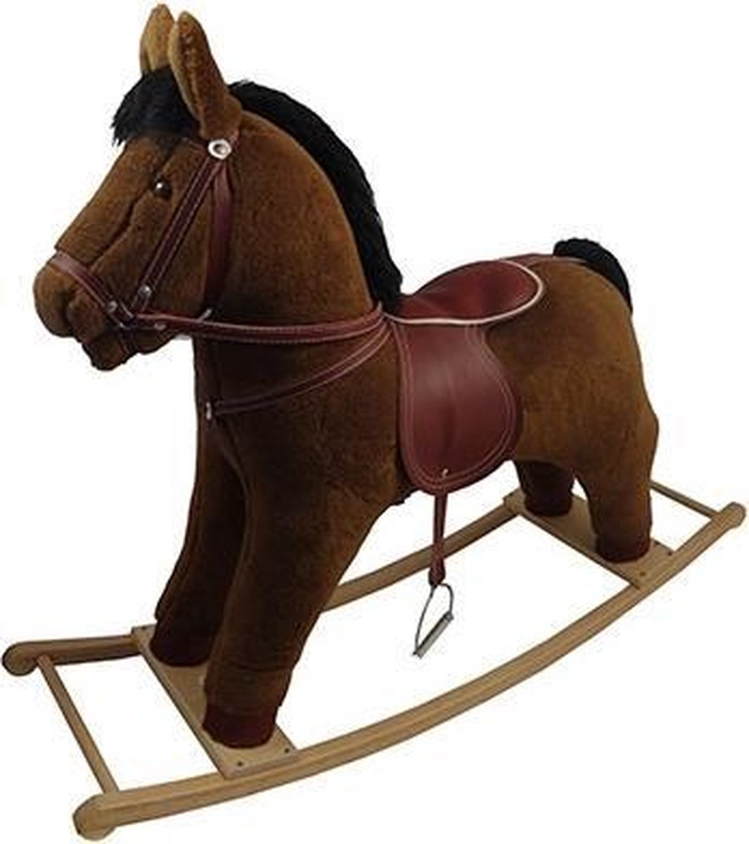 Houten hobbelpaard bruin groot