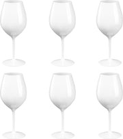 6x Witte of rode wijn wijnglazen 51 cl/510 ml van onbreekbaar / herbruikbaar wit kunststof - Wijnen wijnliefhebbers drinkglazen - Wijn drinken