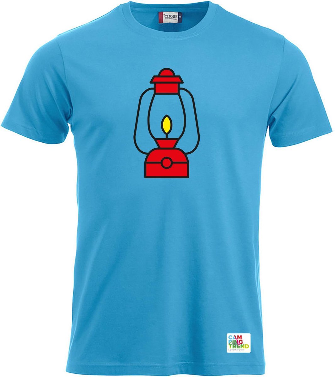 Campingtrend Heren T-Shirt | Lamp |  Lichtblauw | Maat 2XL