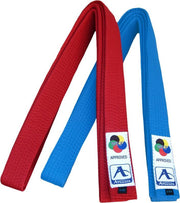 Karateband voor kumite Japanse stijl Arawaza | rood & blauw - Product Kleur: Blauw / Product Maat: 240