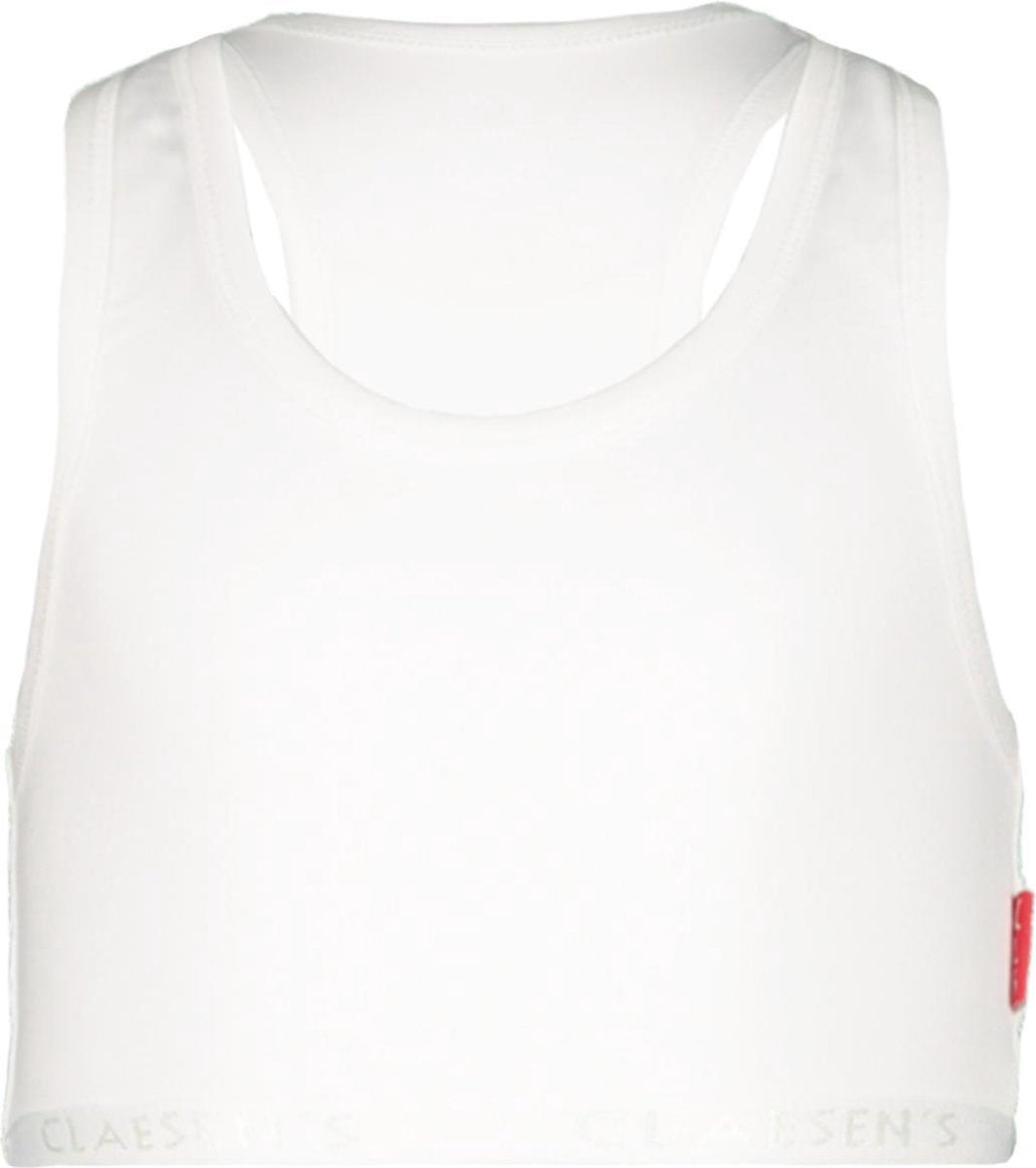 Claesen's Meisjes Crop Top - White - Maat 92-98
