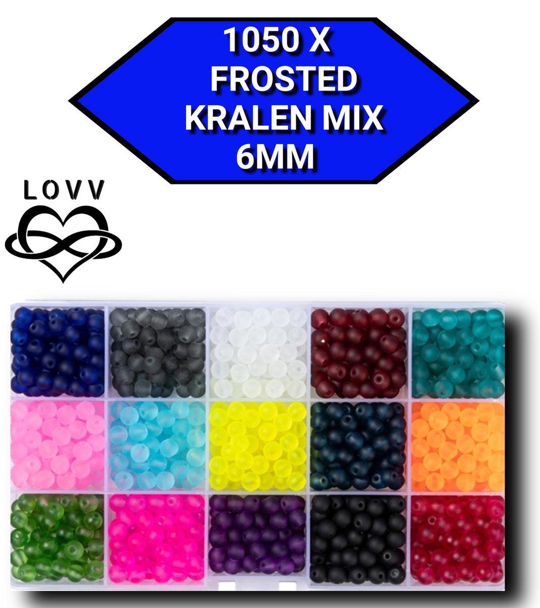 Kralen-Sieraden Maken-1050 Glaskralen- Frosted- 6-7 mm