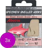 Albatros Hakenboekje Brasem 70 cm - Hakenboekjes - 3 x 16 Ø 0.12mm Witvis