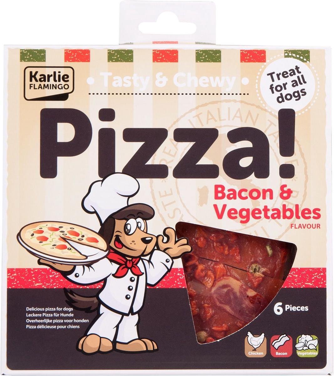 Flamingo Hondensnack Pizza Spek En Groenten - 15 x 15 x 0