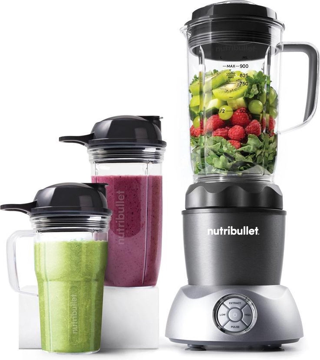 NutriBullet Select 2.0 - 10-delig - 1000 Watt - Blender - To Go Drinkbekers - Warme en Koude Bereidingen - Grijs