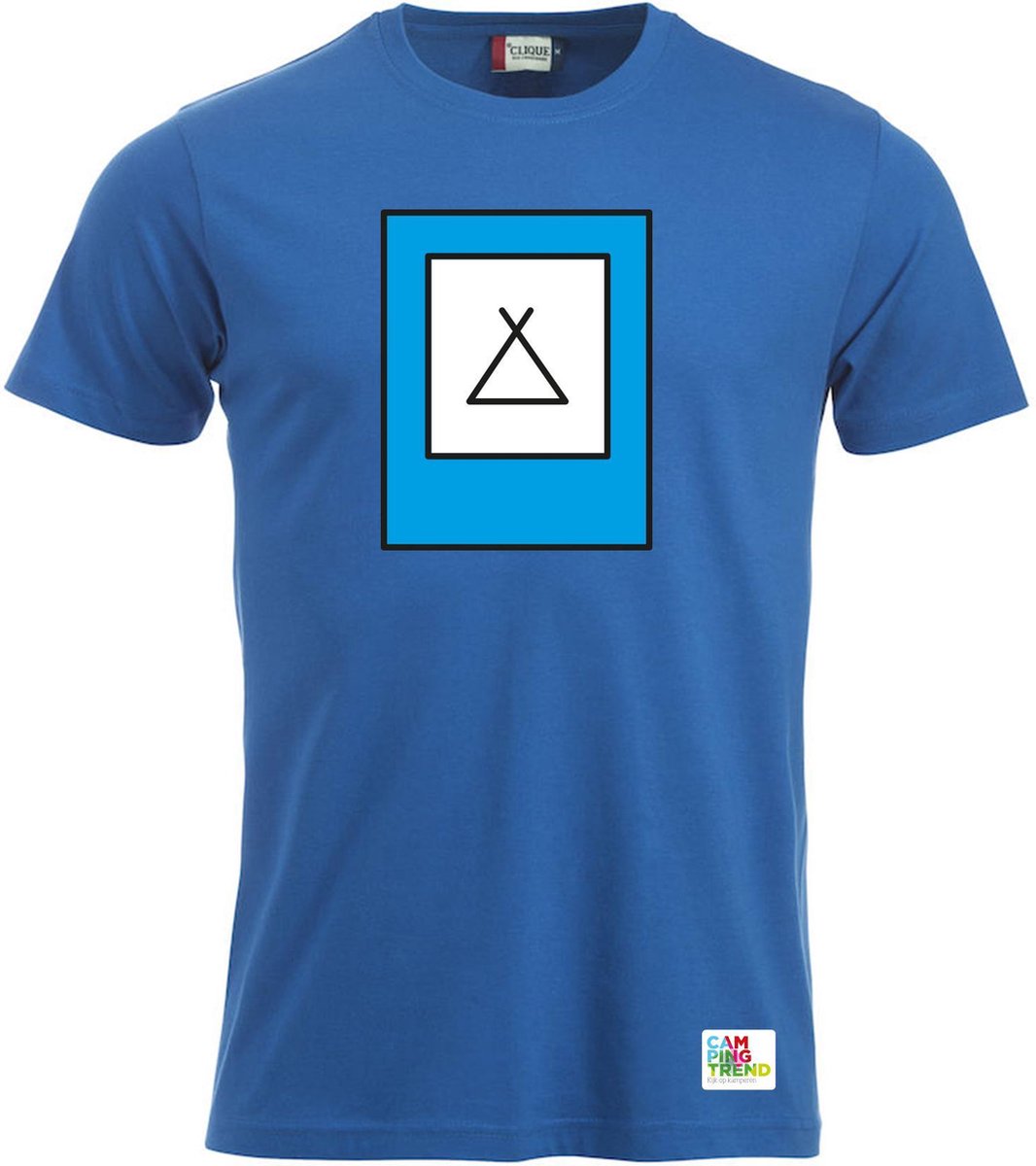 Campingtrend Heren T-Shirt | Campingbord | Kobalt Blauw | Maat 2XL