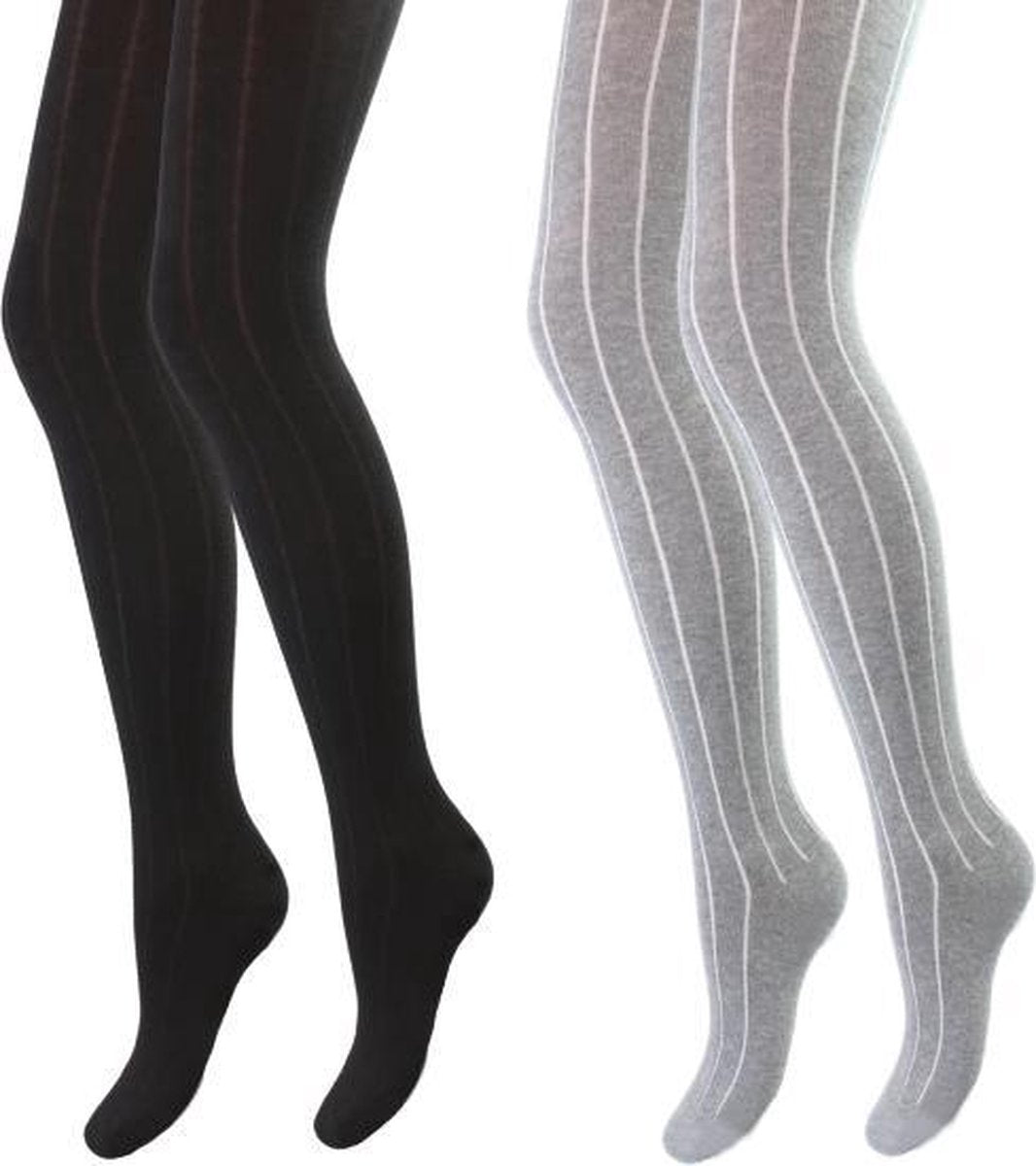 Maillots - 2-Pack - Gestreept - Zwart-Grijs - Maat S/M