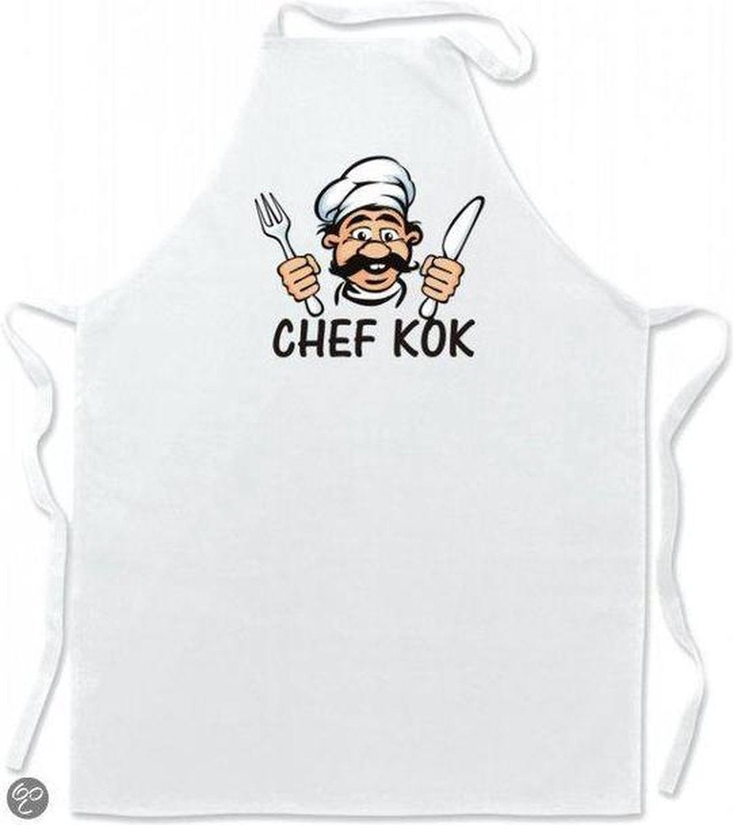 Mijncadeautje Schort Leuke keukenschort Chef Kok