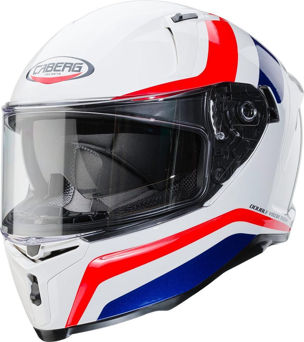 Caberg Avalon Motorhelm Blast glans wit blauw rood S