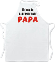 Schort - Allerliefste Papa - leuke keuken- of barbecueschort - 100 % katoen - wit