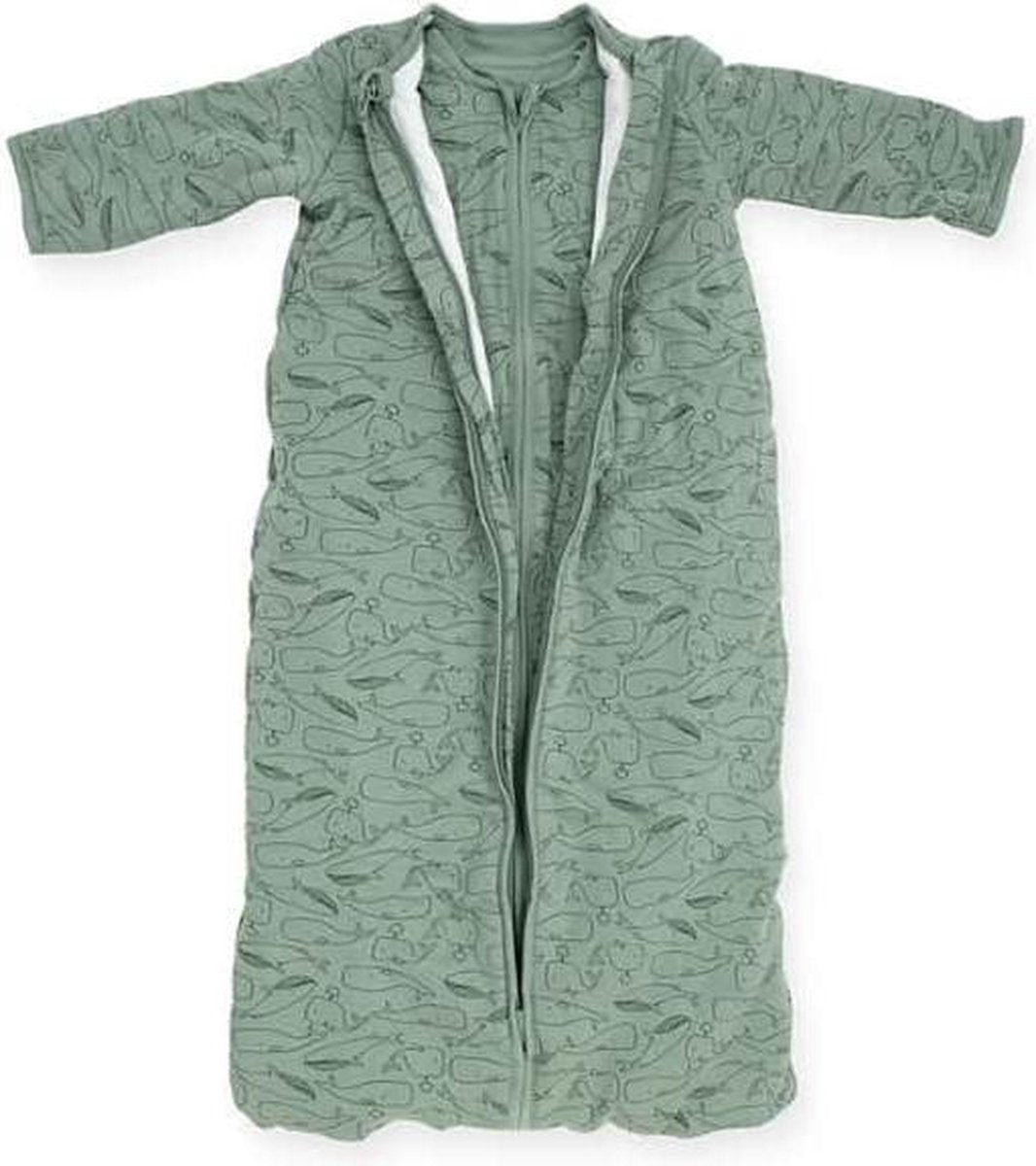 Jollein Baby Slaapzak 4-seizoenen 110cm - Whales - Ash Green