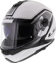 LS2 FF325 Strobe Civik systeemhelm - Motorhelm - Wit zwart - Maat XS