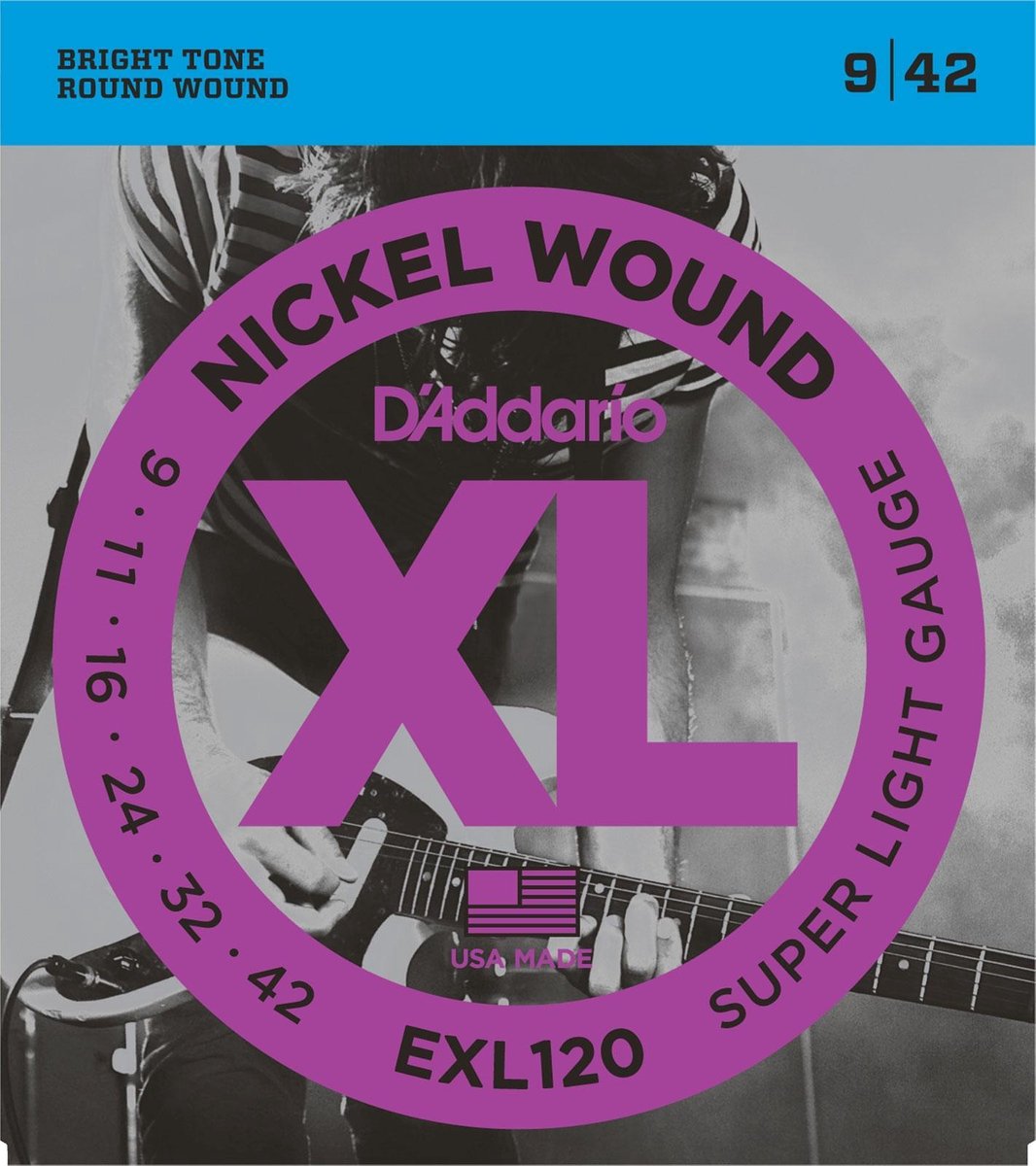 E-Git.snaren EXL120 09-42 nikkel omwonden