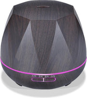 Itagala Geurverspreiders | Aroma diffuser Kubus | Aromatherapie | Ultrasone etherische olie verdamper en vernevelaar | 550ml | Luchtverfrisser en luchtbevochtiger met verlichting | Met afstandsbediening | Nieuw Design | DonkerBruin