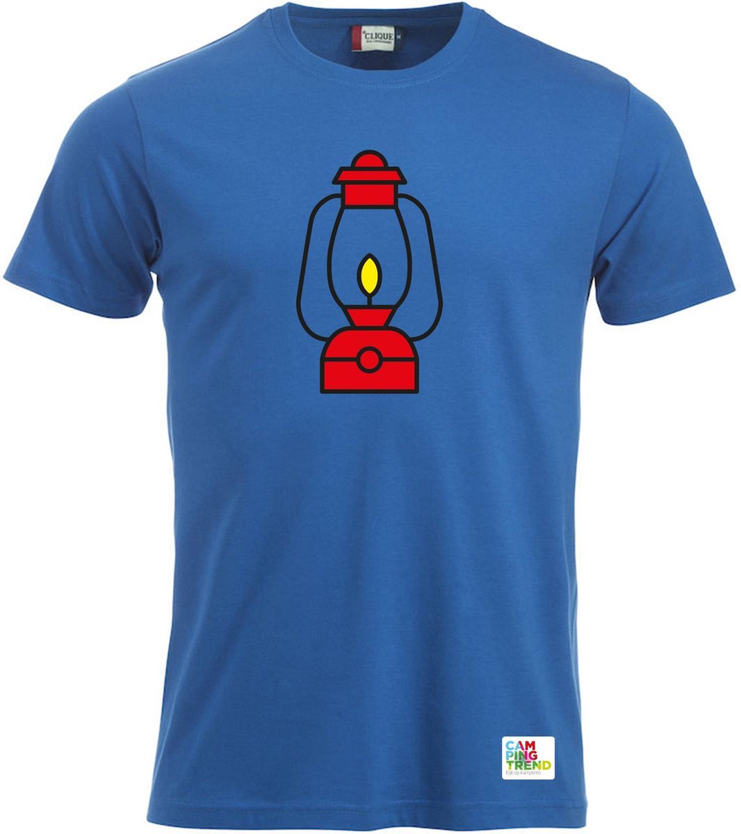 Campingtrend Heren T-Shirt | Lamp |  Kobalt Blauw | Maat 2XL