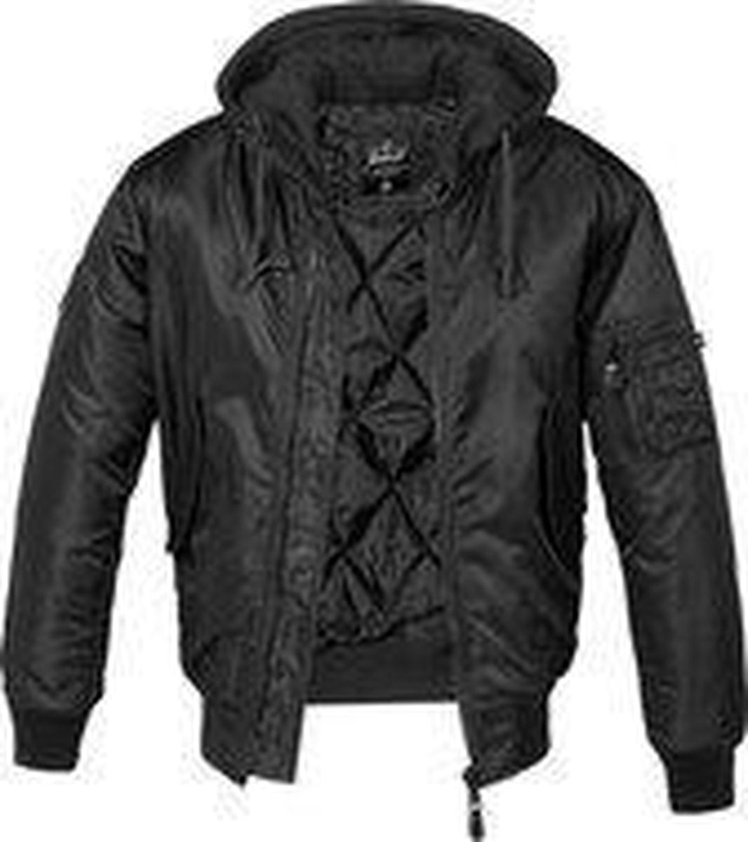 Hooded MA1 Bomber Jacket zwart