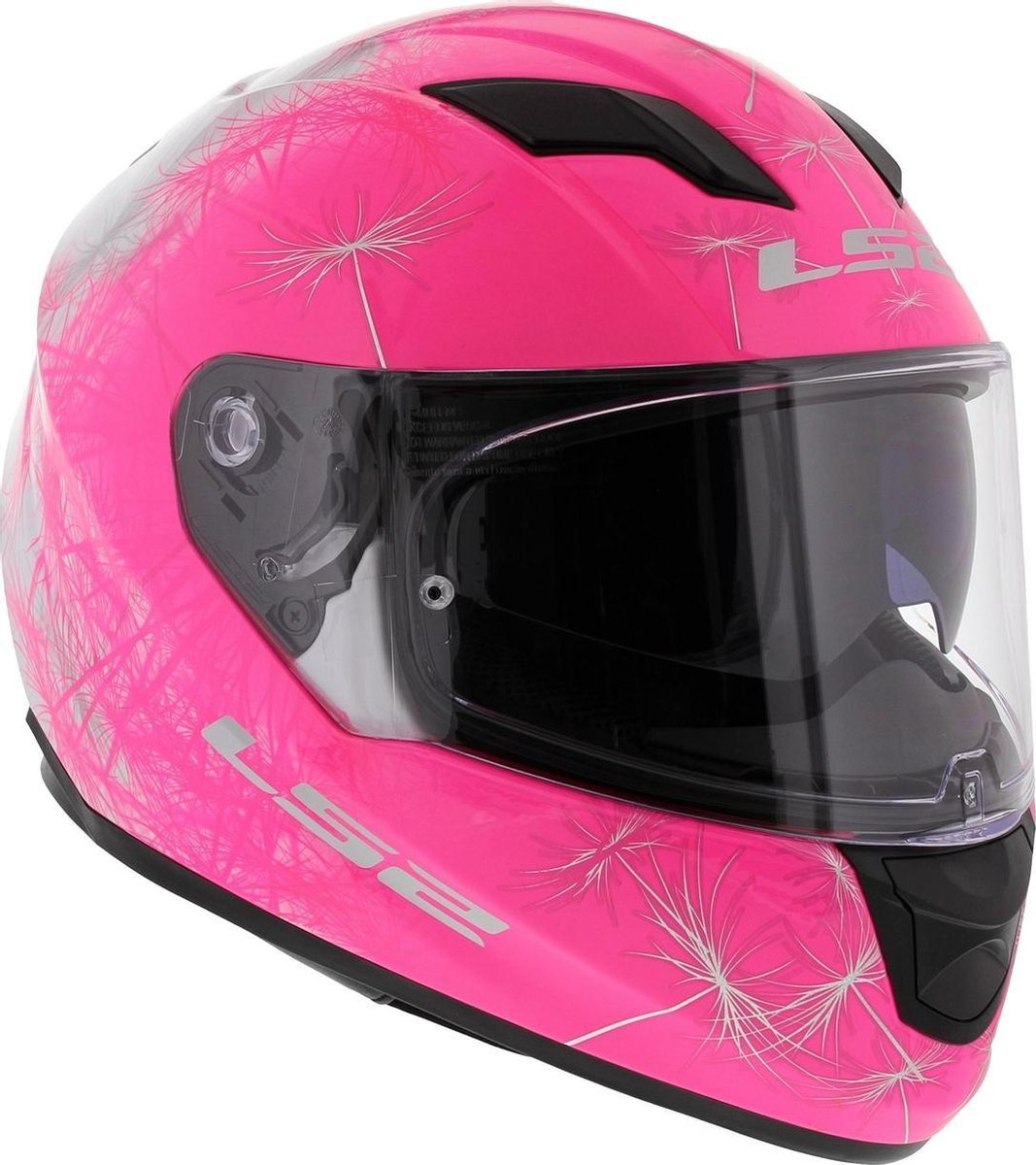 LS2 FF320 Stream EVO Wind wit fluor roze XXS Motorhelm Scooterhelm