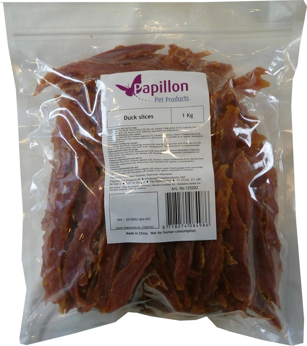 Hondensnack eenden slices 1kg