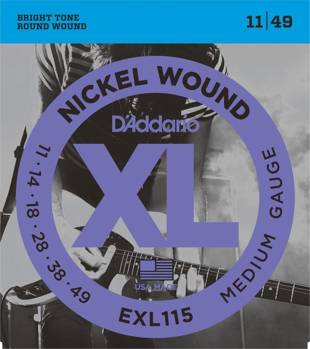 E-Git.snaren EXL115 11-49 nikkel omwonden