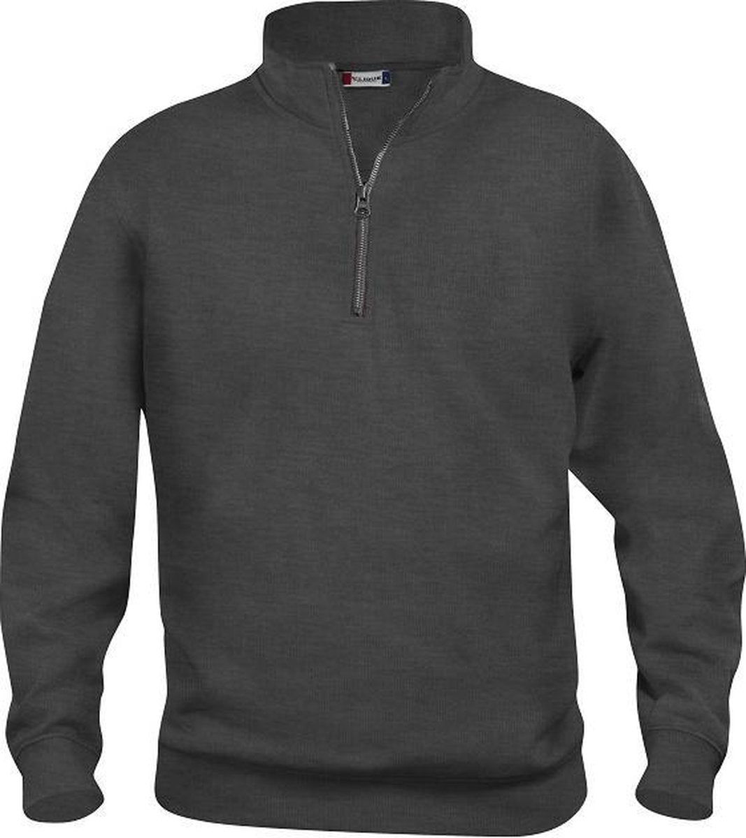 Clique Basic halfzip Antraciet Melange maat XS