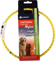 Visio light led halsband nylon reflecterend geel 33/63