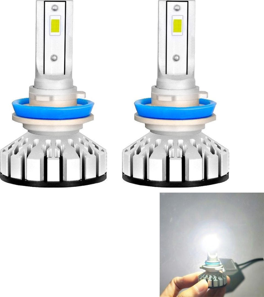 2 STKS R8 H8 / H9 / H11 30 W 3500LM 6000 K IP65 Waterdichte Auto LED Koplamp met 2 COB Lampen