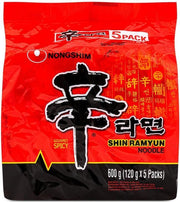 Nongshim Spicy Shin Ramen - Instant Gourmet Korean Nongshim Shin Ramen Noodle (5x120g)