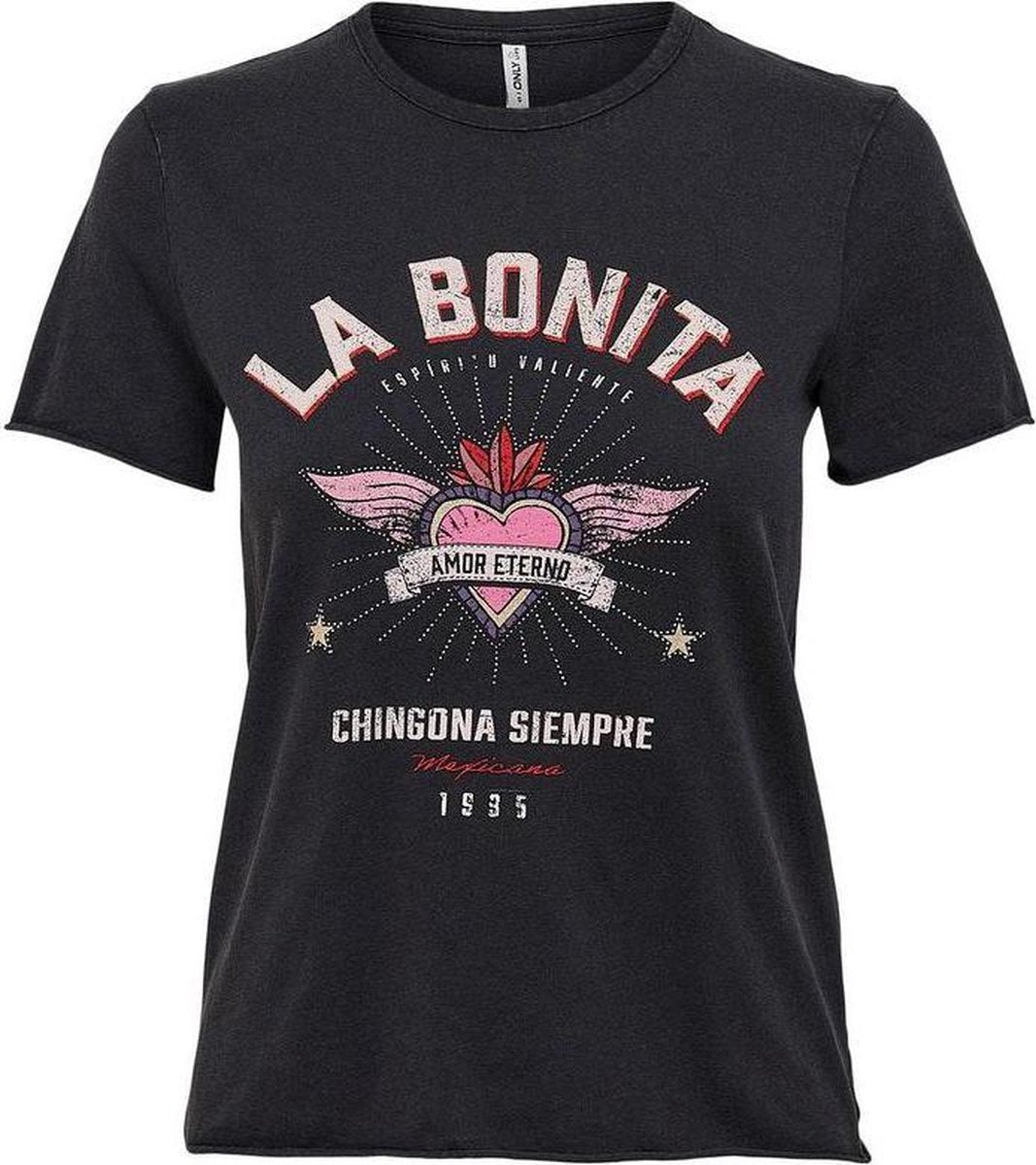 Onllucy Life Reg S/s Mexi Box Top Jrs 15235740 Black/bonita
