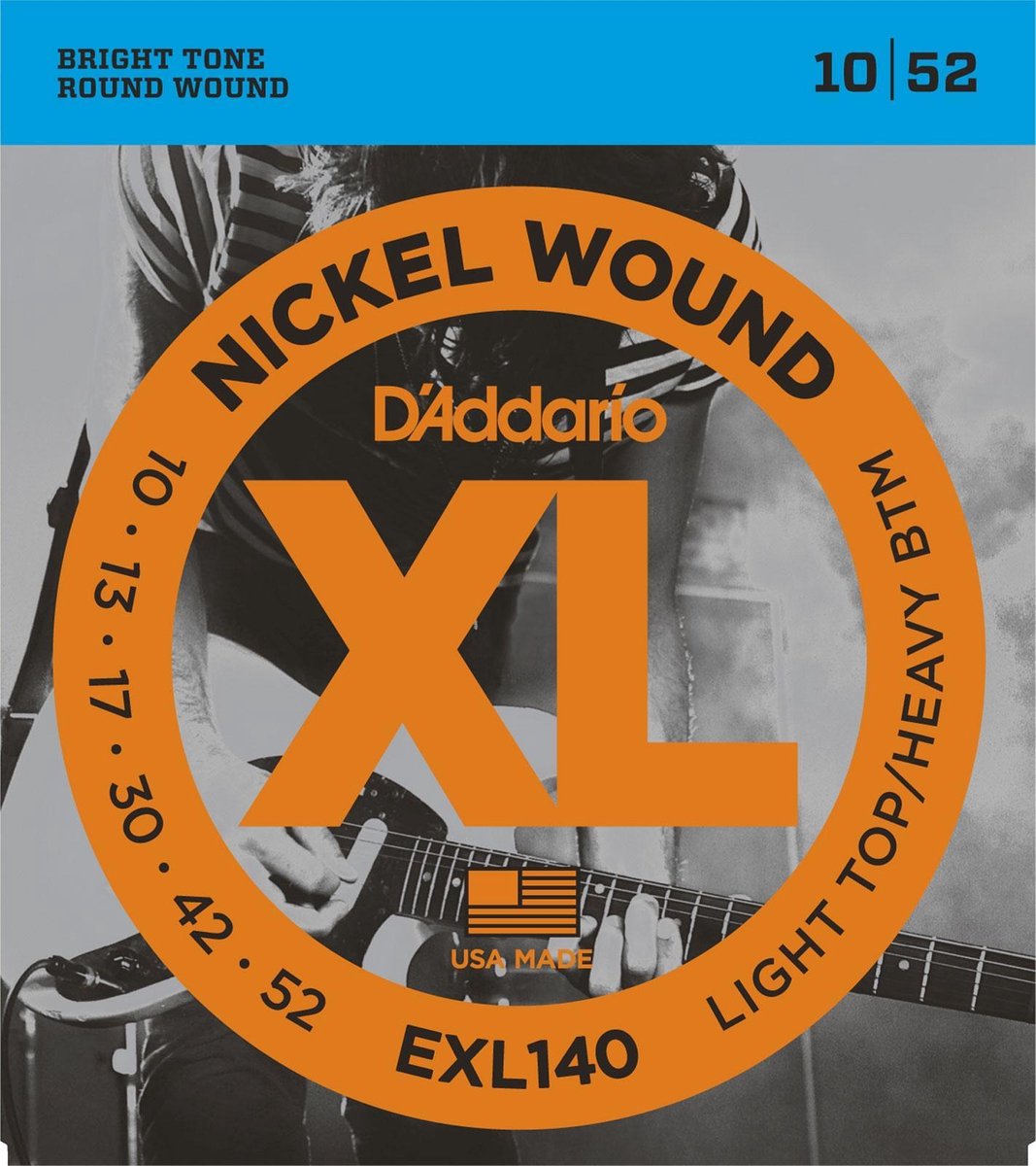E-Git.snaren EXL140 10-52 nikkel omwonden