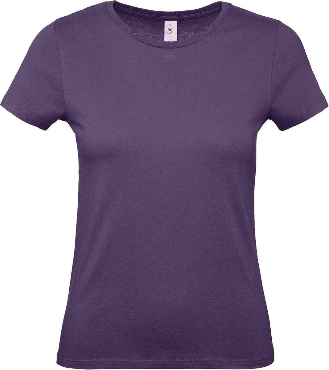Set van 2x stuks paars basic t-shirts met ronde hals voor dames - katoen - 145 grams - paarse shirts / kleding